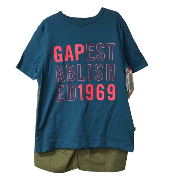 GAP‎ Boy's 2-Piece Short Sleeve T-Shirt & Shorts Outfit Set SZ 8 NWT - Picture 6 of 12